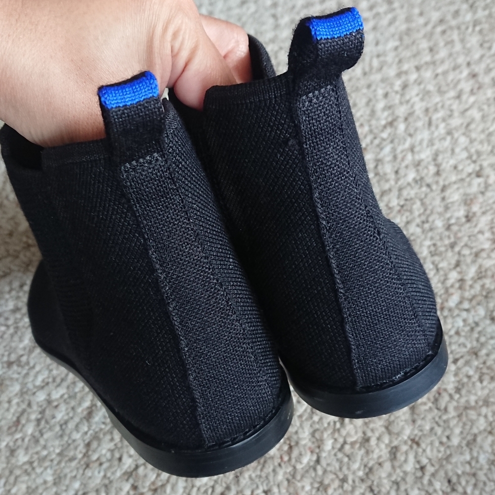 Rothy's black merino wool sustainable Washable Chelsea Ankle Boots Sz 9.5 - Picture 9 of 15
